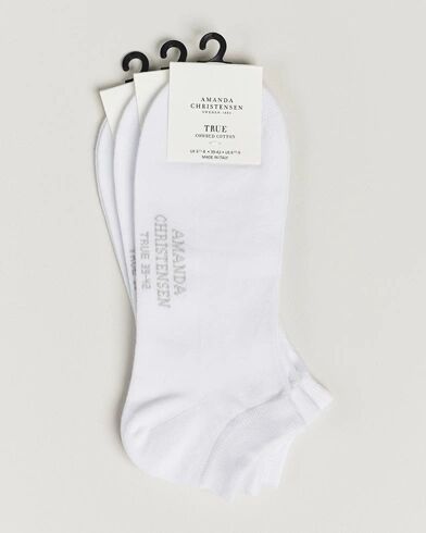 Amanda Christensen 3-Pack True Cotton Sneaker Socks White