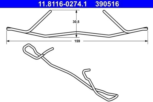 Ate Fjær bremsecaliper ATE 11.8116 0274.1