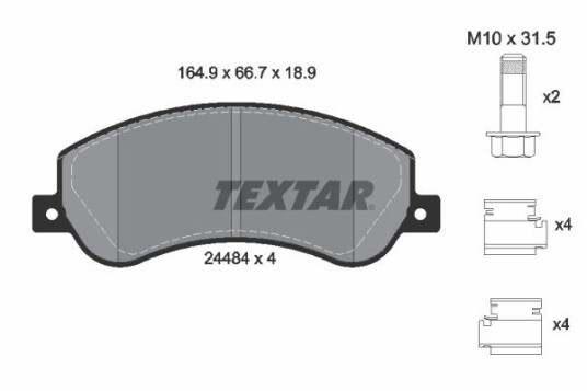 Bremseklosser TEXTAR 2448404 Bremseklosser TEXTAR 2448404