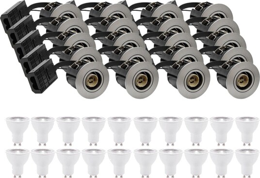 Ledlife 20 stk. innbyggingsspot Inno88 Inkl. 6W RA97 GU10 børstet aluminium IP44 godkjent i isolasjon Dimbar : Dimbar Kulør : Nøytral Ledlife 20 stk. innbyggingsspot Inno88 Inkl. 6W RA97 GU10 børstet aluminium IP44 godkjent i isolasjon Dimbar : Dimbar Kulør : Nøytral