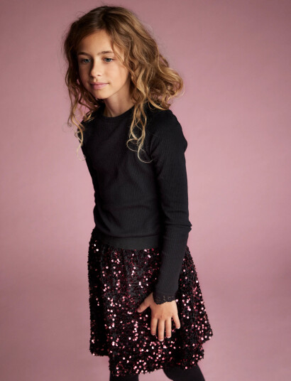 Creamie Skirt Velour Sequins Red 104 Creamie Skirt Velour Sequins Red 104