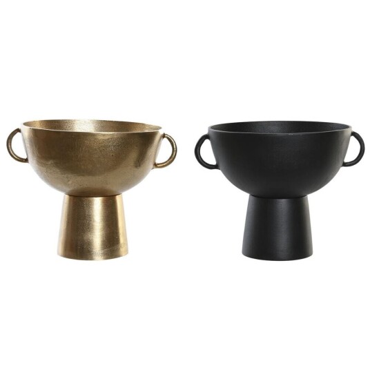 Dkd Home Decor Vase Dkd Home Decor 34 X 28 X 26 Cm Svart Gyllen Aluminium Moderne (2 Enheter)