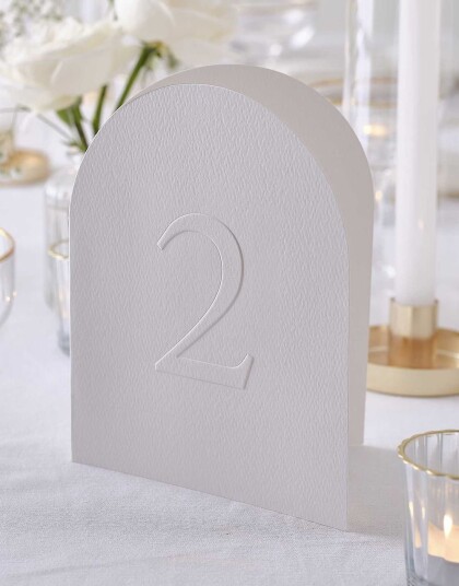 12 stk Hvite Bordnummer Kort 1 12 Modern Luxe