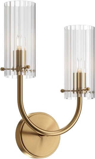 Maytoni Vegglampe Arco, dimbar, Messing / gull, Stue / spisestue, Glass, Moderne