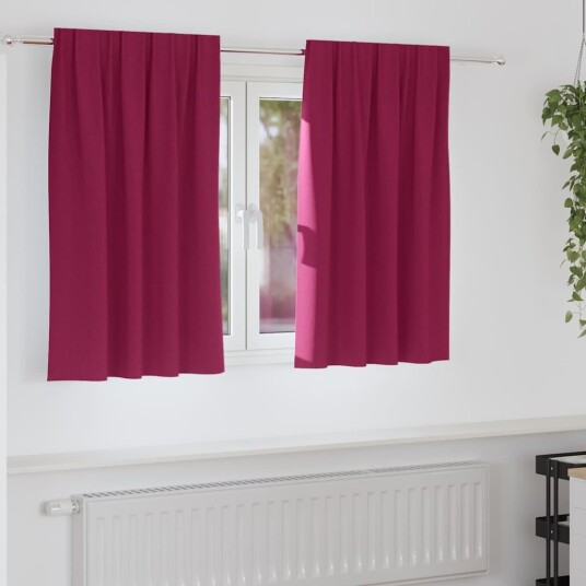 vidaXL Mørkleggende Gardiner med Ringer 2 pcs Vinrød 140 x 140 cm