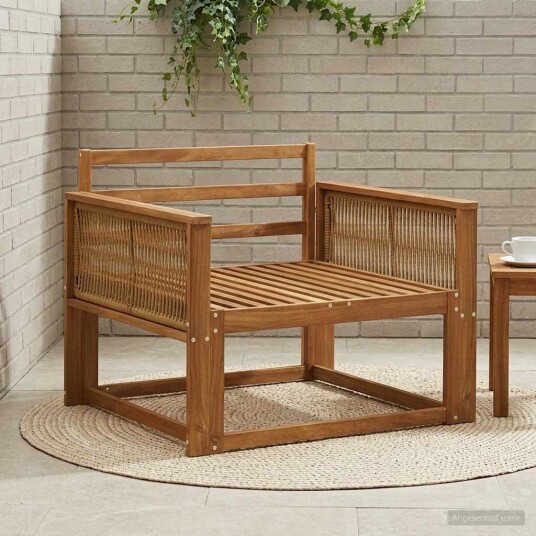 vidaXL Ute Midt Sofa Solid akasietre Naturlig 83 x 91 x 73 cm