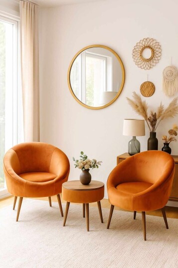 Wing Chair & Coffee Table Set (3 Pieces) Atelier Del Sofa -