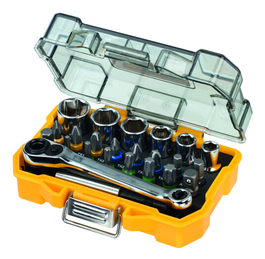 Dewalt 24-delt Bits- og hylsesett DT71516 med skralle