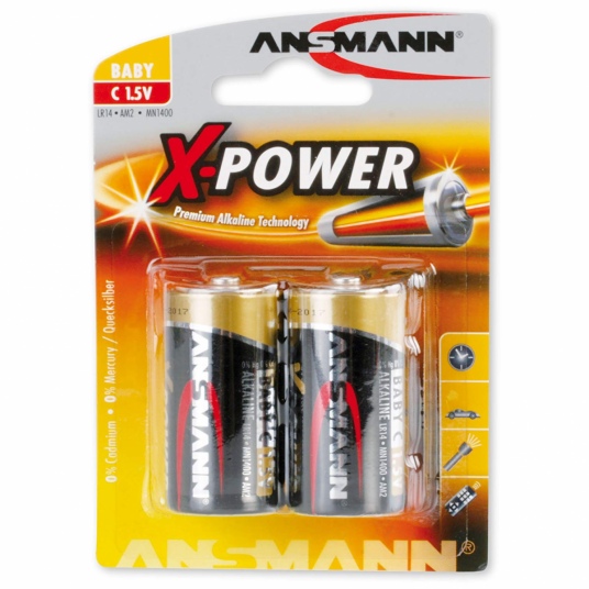 Ansmann X-Power C batterier 2 stk LR14 Ansmann X-Power C batterier 2 stk LR14