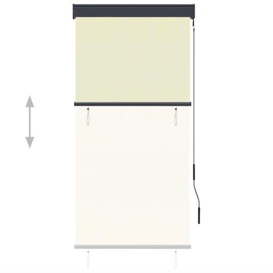 vidaXL Utendørs rullegardin 80x250 cm kremhvit