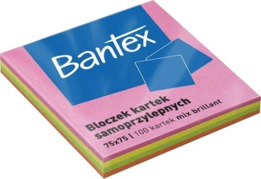 Bantex Notes Selvkleb. 75X75 100 Mix Bantex Brilliant 400086389