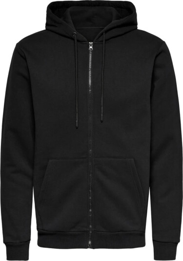 ONLY & SONS Onsceres Zip Thr. Hoodie Sweat Noos - Black - XS