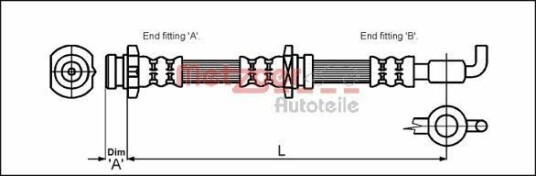 Bremseslange METZGER 4114757