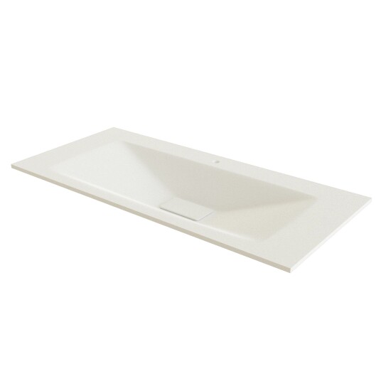 Linn Bad Vale Møbel Glass Hvit Matt 100cm Senter