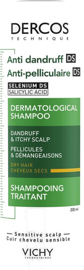 Vichy Dercos Anti-Flass Sjampo for Tørr Hodebunn 200 ml