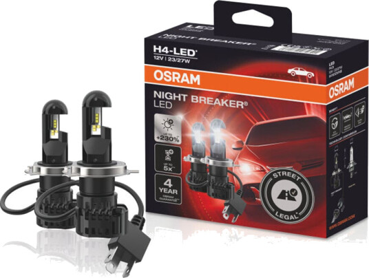 Osram Night Breaker H4 LED LED, H4, Godkjent LED pære, 2stk