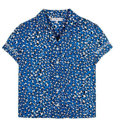 Tommy Hilfiger Skjorte Blå Leopard 12 år 152 Skjorte K/E