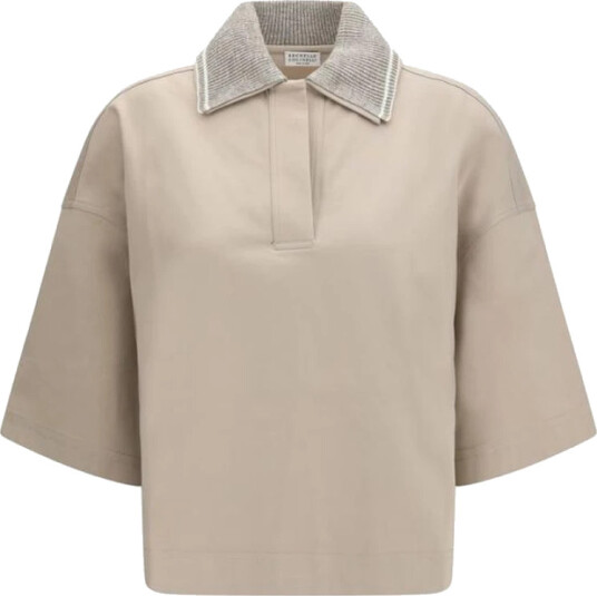 Brunello Cucinelli Dame Topper Beige M,