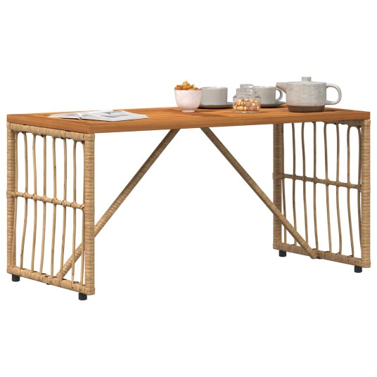 Utebord Naturlig 80 x 40 x 40 cm Stål og Poly Rattan Utebord Naturlig 80 x 40 x 40 cm Stål og Poly Rattan