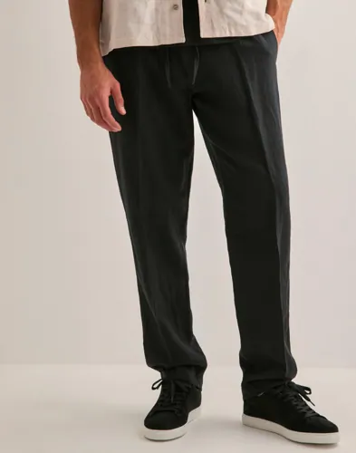 Selected Homme SLH196 Straight Leroy Sun Pant Noos Linbukser Svart