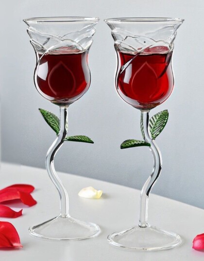 Mikamax 2 stk Roseformede Glass