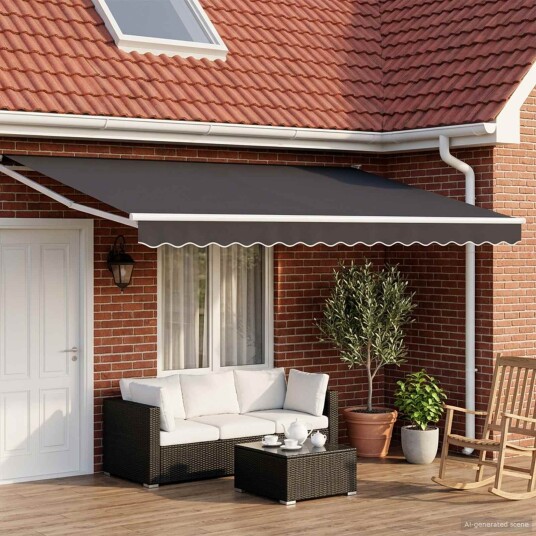 vidaXL Uttrekkbar markise Antrasitt 4 x 2 m Polyester og Metall