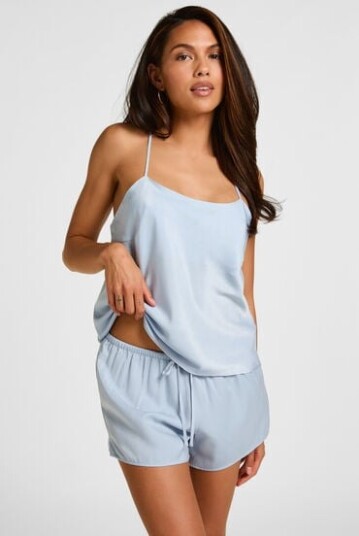 Hunkemöller Satin Shorts Ayla Blå