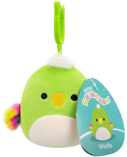 Squishmallows 9 cm P22 Clip On  Wolfe Green Parrot