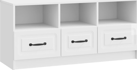 TV skap Høgglans hvit 102 x 34,5 x 47 cm Konstruert tre TV skap Høgglans hvit 102 x 34,5 x 47 cm Konstruert tre