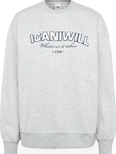 ICANIWILL Everyday Relaxed Crewneck Terry Print W LIGHT GREY MELANGE L