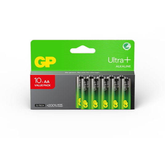 GP Ultra Plus Alkaline AA-batteri 10-pk 1.5V