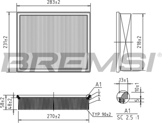 Luftfilter BREMSI FA0551 Luftfilter BREMSI FA0551