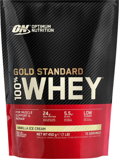 Optimum Nutrition 100 % Whey Gold Standard 450 g, proteinpulver Vanilla Optimum Nutrition 100 % Whey Gold Standard 450 g, proteinpulver Vanilla