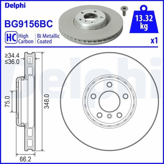 Bremseskive DELPHI BG9156BC
