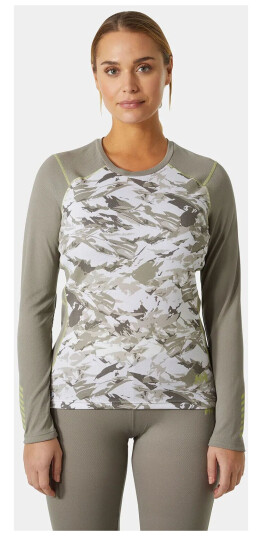 Helly Hansen Lifa Active Graphic Crew Basislag And Vinter Dame Grå XL