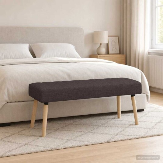 vidaXL Kanal-Quiltet Benk Mørk brun 110 x 40 x 46 cm Stoff