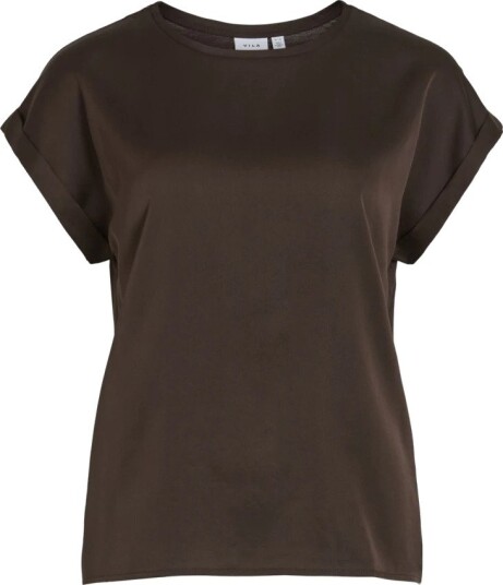 Vila - Topp viEllette S/s Satin - Brun