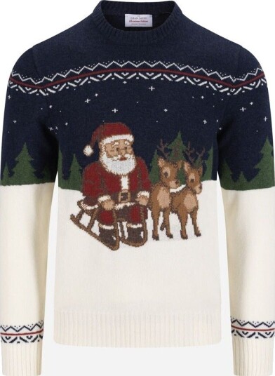 Gran Sasso Christmas sweater 54 flerfarget herre