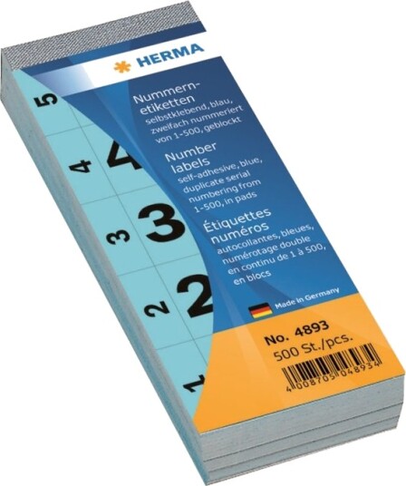 Herma Dekorasjonsklister Tall 1 500 2.8 X 5.6 Cm Blå Papir Herma Dekorasjonsklister Tall 1 500 2.8 X 5.6 Cm Blå Papir