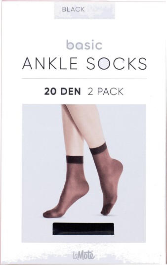 Pierre Robert LaMote Basic Ankle Socks 20 DEN X2 Black 36 41