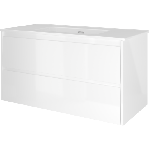 Sanibell Proline møbelpakke, uten armaturhull, 101x46 cm, hvit høyglans Sanibell Proline møbelpakke, uten armaturhull, 101x46 cm, hvit høyglans