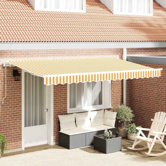Innvendbar Markise Gul og hvit 400 x 200 cm