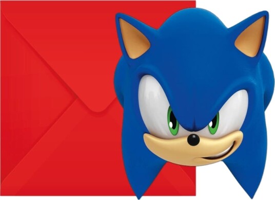 6 stk Invitasjoner med Konvolutter Sonic the Hedgehog 6 stk Invitasjoner med Konvolutter Sonic the Hedgehog