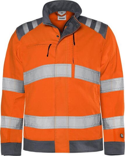 Fristads 4067 GPLU Varseljakke Kl. 3 Økologisk Bomull Varseloransje/Grå S-2XL Fristads 4067 GPLU Varseljakke Kl. 3 Økologisk Bomull Varseloransje/Grå S-2XL
