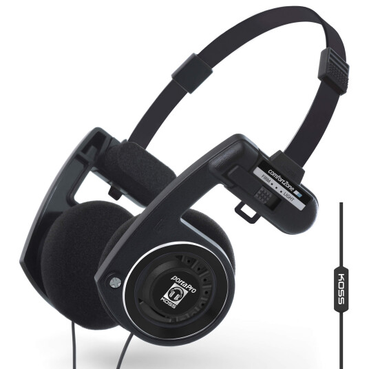 Koss PortaPro Remote on-ear hodetelefoner sort Koss PortaPro Remote on-ear hodetelefoner sort