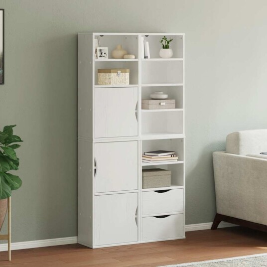 Sideskap 4 stk ODDA hvit 40x24x79 cm heltre furu