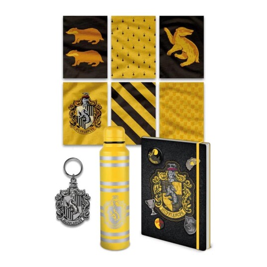 Pyramid Harry Potter Hufflepuff Premium Gavesett med Notatbok, Vannflaske og Nøkkelring