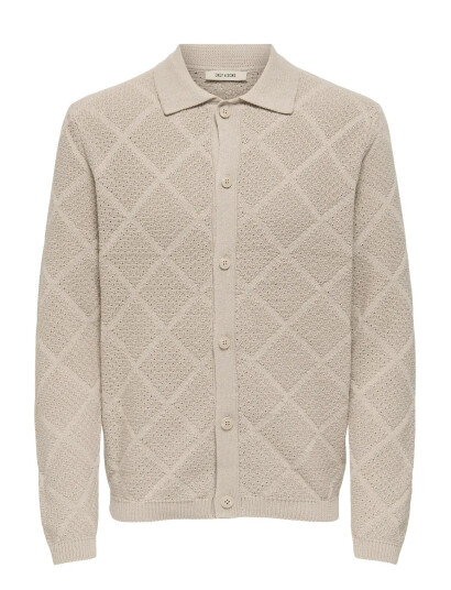 ONLY & SONS Onsmap Life Reg Cardigan Knit - Cream - S