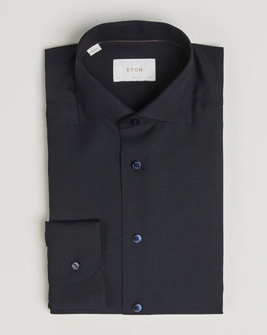 Eton Slim Fit Merino Shirt Navy