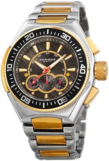 Akribos XXIV Herreklokke AK910TTG Classic Brun/Gulltonet stål Ø48 mm